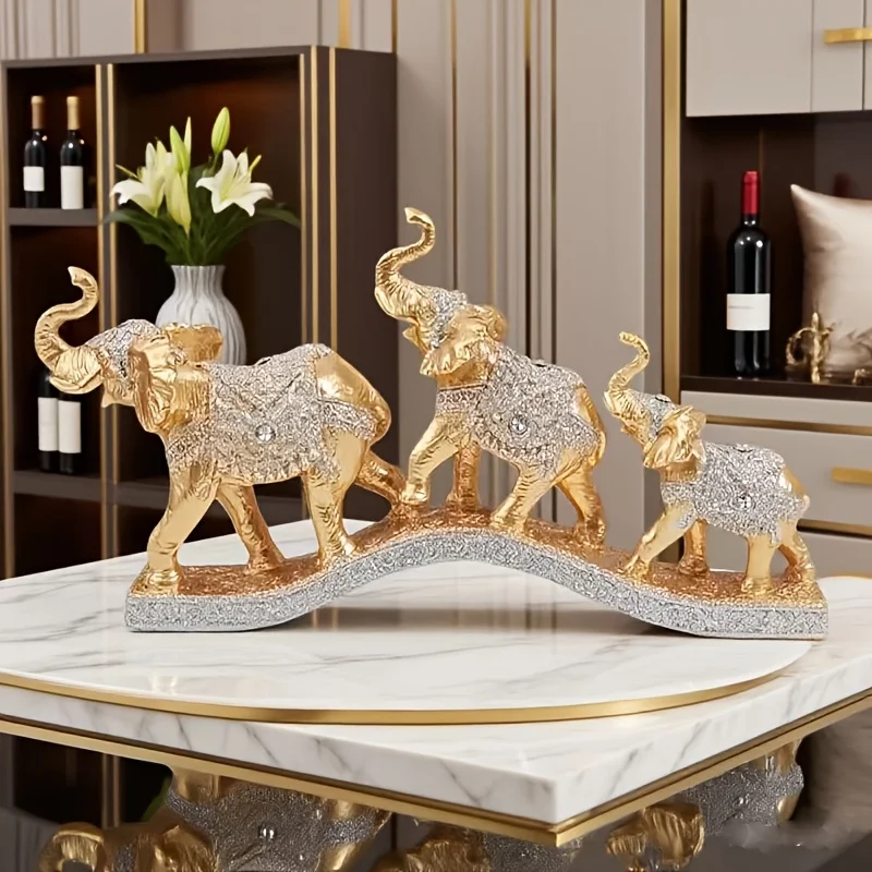 

Statue Decor Figurines Elephants Figurine Elephant Statues for Home Decoration Lucky Elephant, Wine Rack, Statue Decoration