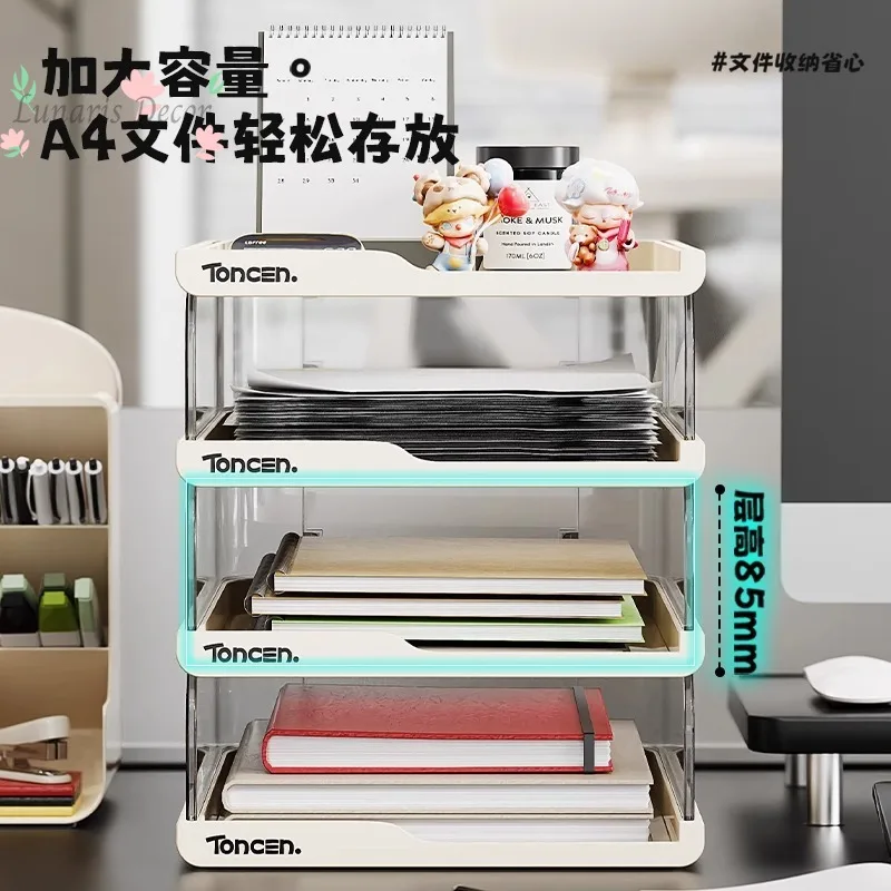Desk Storage Shelf File Book Storage Rack Transparent Multi-layer Finishing Rack Student Books