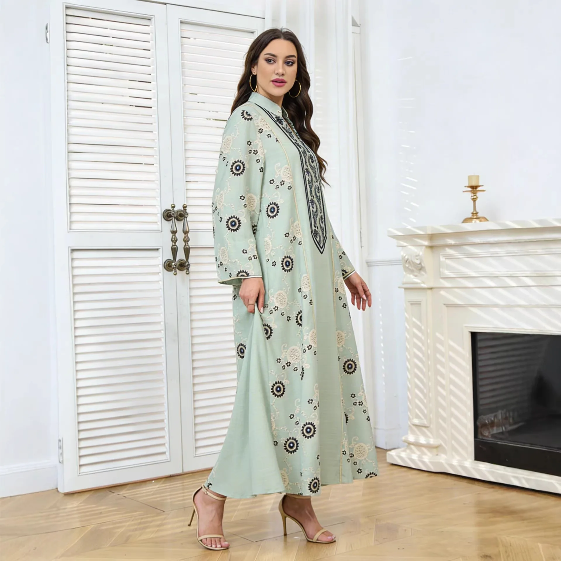 Muslim Dress Women Eid Abaya Party Dresses Long Robe Dubai Sequins Embroidery Saudi Vestidos Morocco Jalabiya Ramadan Abayas