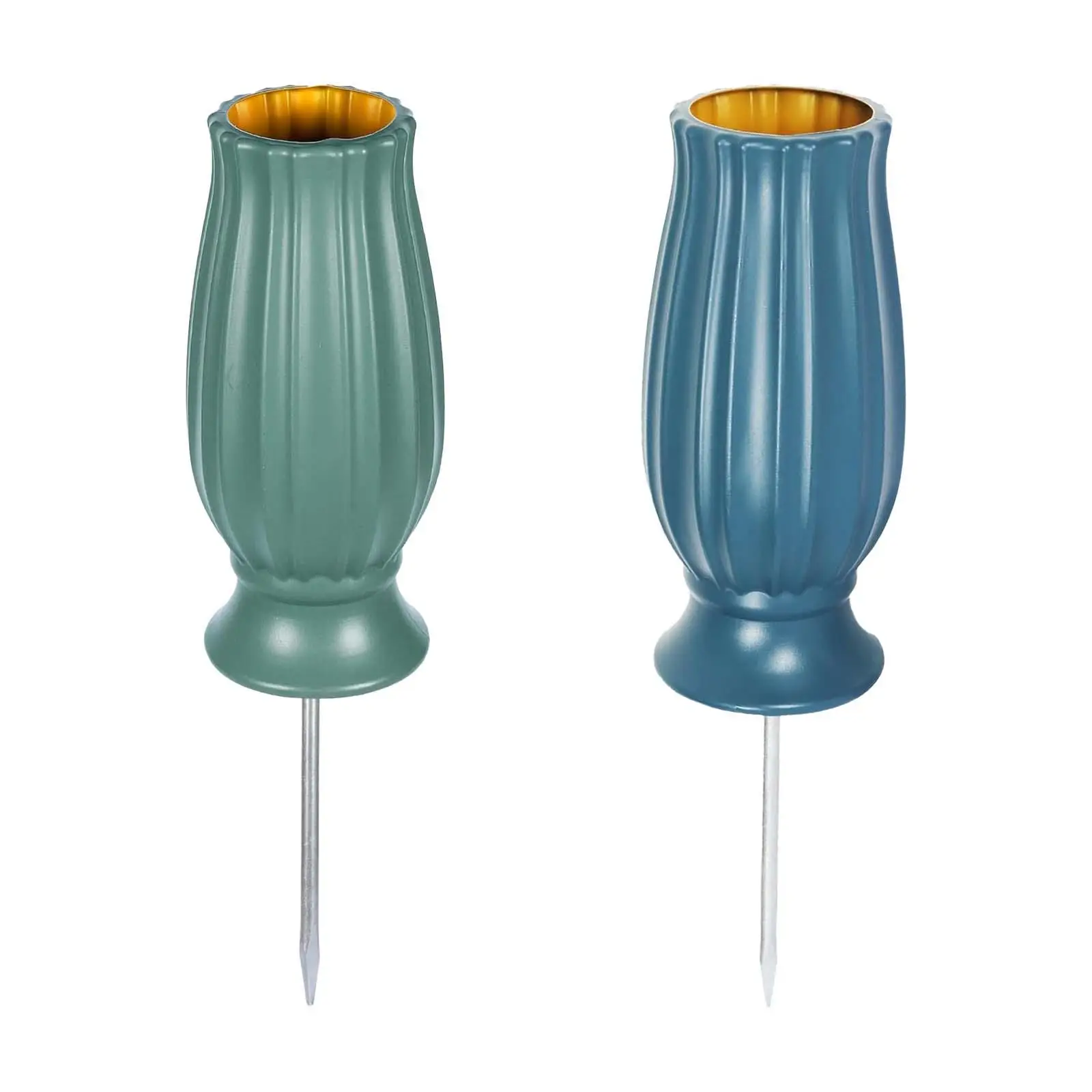 Cemetery Vase Removeable Waterproof Plug Detachable Spike Stake Outdoor in Ground Vase for Grave Site Cemetery Lawn Yard Garden