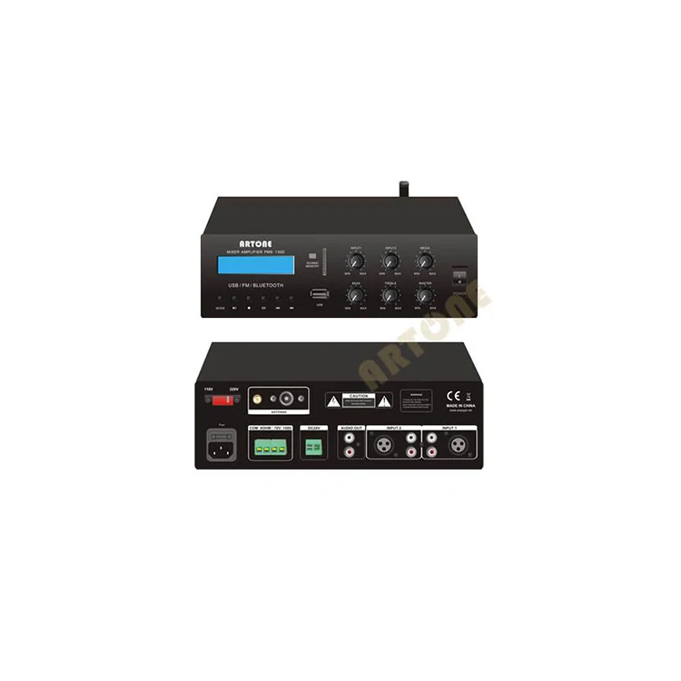 Small USB SD FM Tuner BT DC 24V PMS-130D Mixer Amplifier PA Amplifier