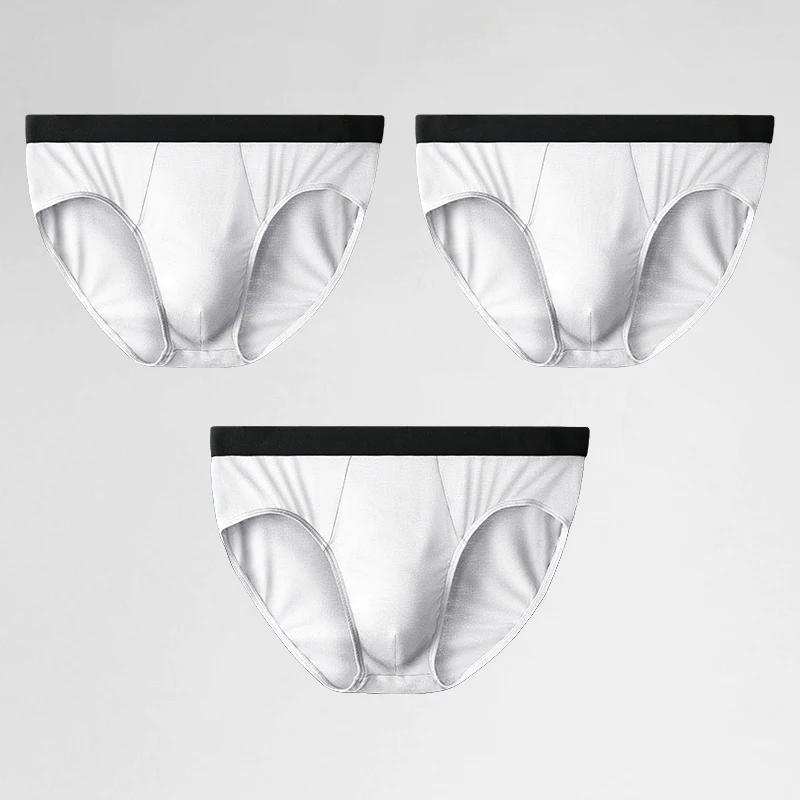 

3pcs Men's briefs. Men's thin-style Modal underpants. Low-waist and large-size, comfortable and breathable. Men's underpants