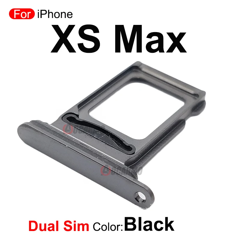 Hitam Perak Emas untuk iPhone Xs Max Daul Single Sim Tray Slot Kartu Suku Cadang Pengganti