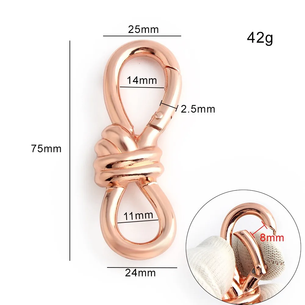 2pcs Keyring Hook Twist Knot Spring Buckle Bag Extension Buckle Multi-Functional Shortening S Type Shape Clasp Multicolor