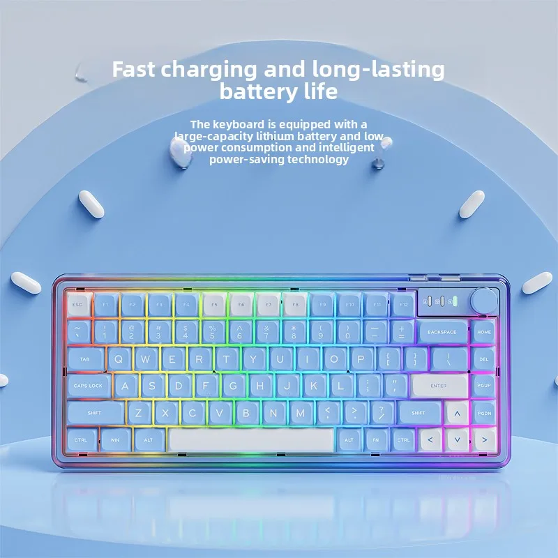 EWEADN V82Pro small rock candy mechanical keyboard wireless bluetooth mahjong sound high value office game for girls