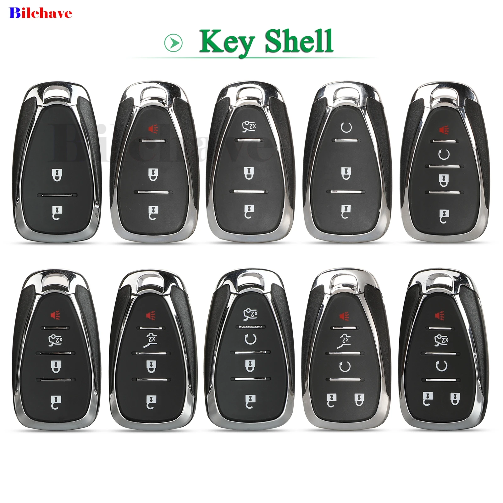 

jingyuqin Remote Control Car Key Shell Case 2/3/4/5 Buttons For Chevrolet Cruze Malibu Camaro 2016-2018 Fob HU100 Balde