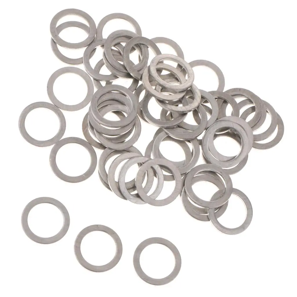 50 Pieces Automotive Aluminum Oil Drain Plug Gasket Washers Assortment for Mazda