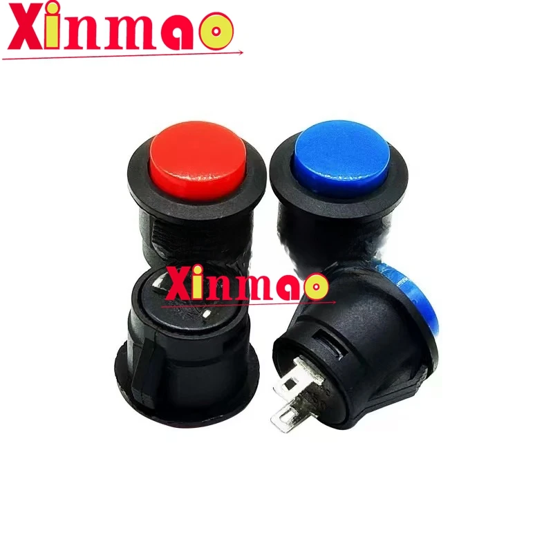 6PCS R13-507 snap button jog switch with 16mm opening, self resetting button switch, circular lock free, two 2-pin