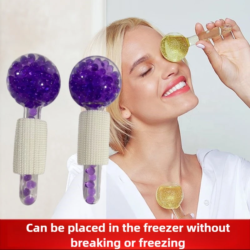 Boîte de 2 pièces de Globes LCE pour le visage, boules de refroidissement pour le visage, masseur facial à rouleaux LCE, outil de Globes de congélateur pour le visage et les yeux, soins de la peau