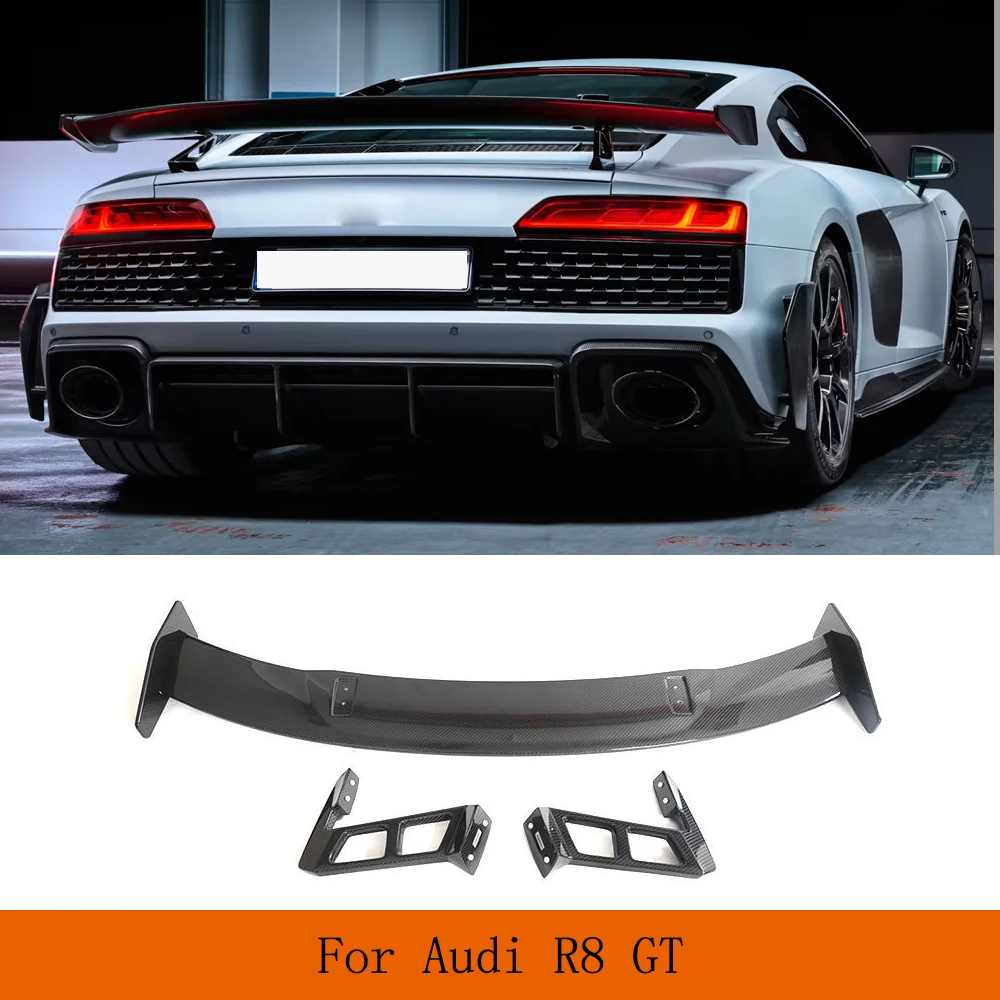 

Защитный спойлер заднего багажника автомобиля для Audi R8 V10 GT Performance Coupe 2023 GEN3 Prepreg Dry Carbon Racing Car Body Kits Wing Lip