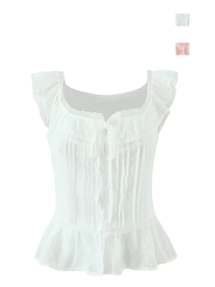 

Женский топ Street Sle Pure Desire с кружевными вставками, приталенный, плиссированный, универсальный, в уличном стиле