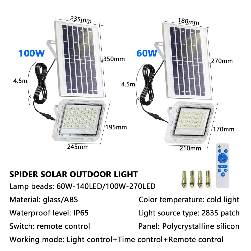 Imagem -02 - Refletor Solar Led com Controle Remoto Luz Solar ao ar Livre Luzes de Inundação para Varanda Pátio Garagem Ip65 Impermeável