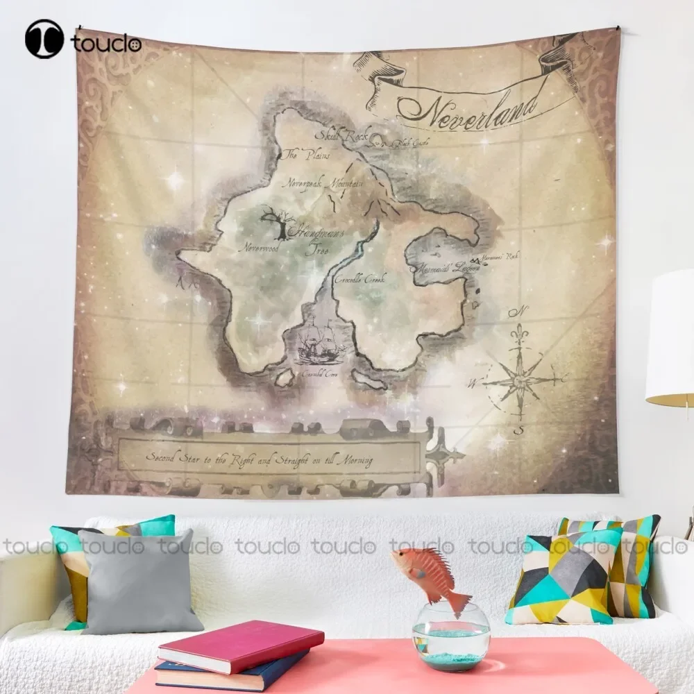 Classic Neverland Map Blanket King Size Tapestry Tapestry Review Blanket Tapestry Bedroom Bedspread Decoration Wall Covering