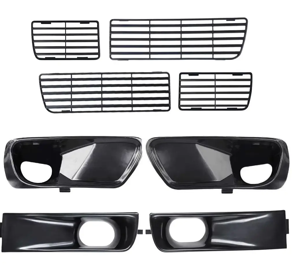 

Complete 8-Piece Set Front Upper & Lower Air Intake Vent Reflector Indicator Grille Cover For US Bumper VW MK3 Jetta Golf