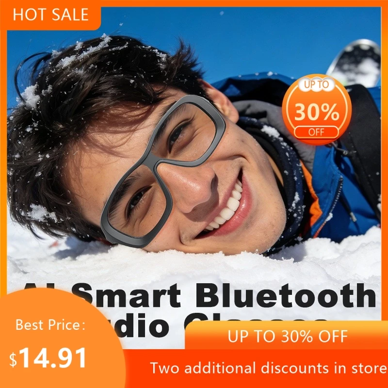 

Hot Selling AI Voice Translation Outdoor Sun Protection Audio Protection Listening To Music Making Phone Calls Smart Glasses New