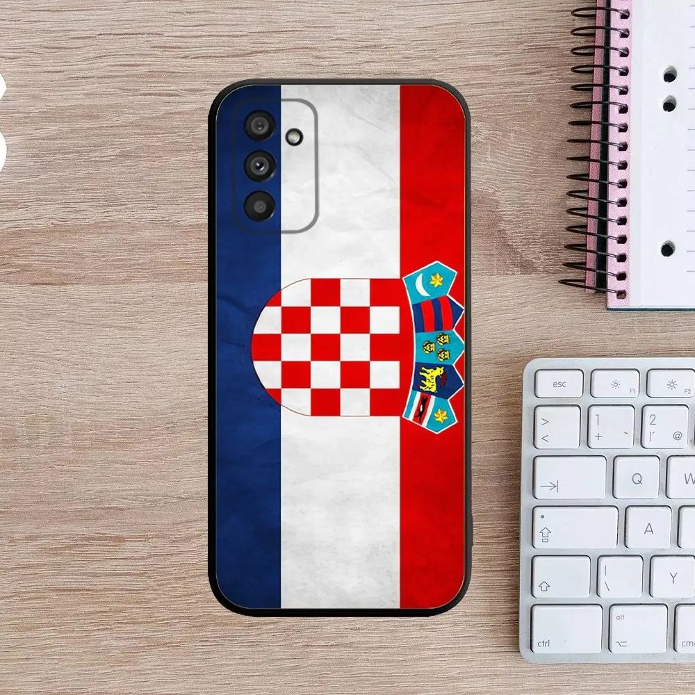 Croatia Banner Flag Phone Case For Samsung Galaxy A13,A21s,A22,A31,A32,A52,A53,A71,A80,A91 Soft Black Cover