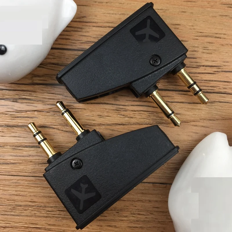 Słuchawki lotnicze przejściówka Adapter słuchawek lotu 3.5 wtyczka Mono do 2x3.5 wtyczki kompatybilne z QC45 QC35 QC3 QC25 QC20