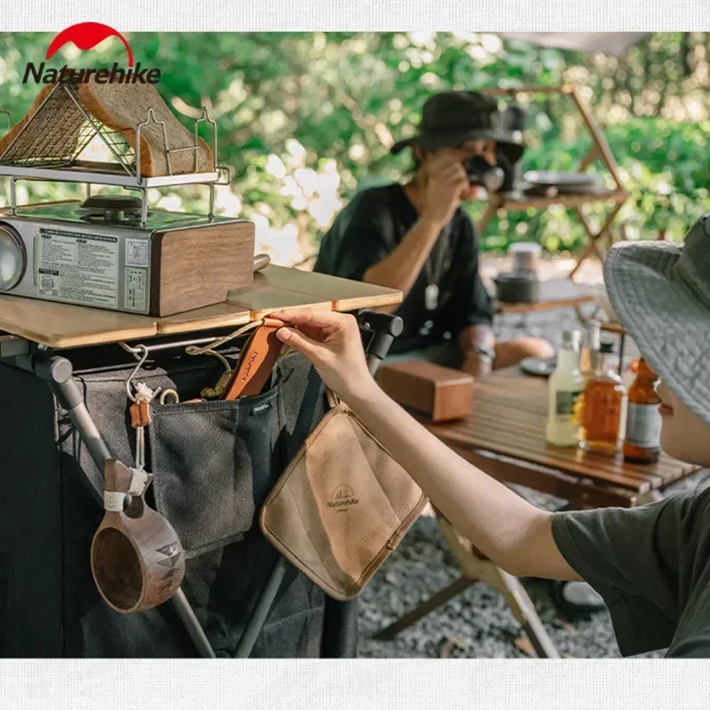 Naturehike Camping BBQ Cook Cabinet 5-Layer Large Space Outdoor Folding Tableware Storage Shelf Kitchen Table With Lamp Pole