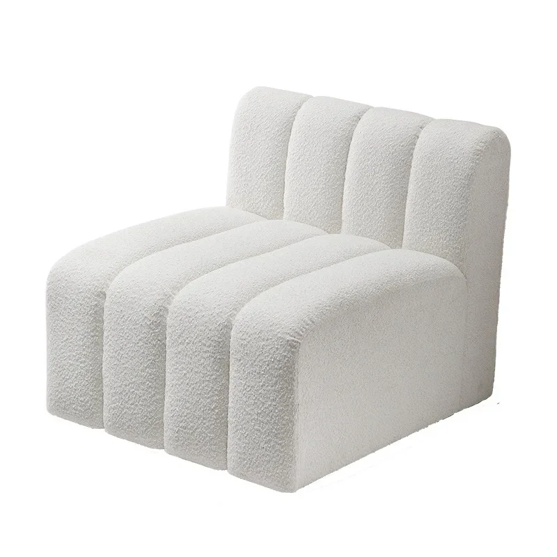 

Retro cream style single sofa, small apartment living room home piano module lazy sofa