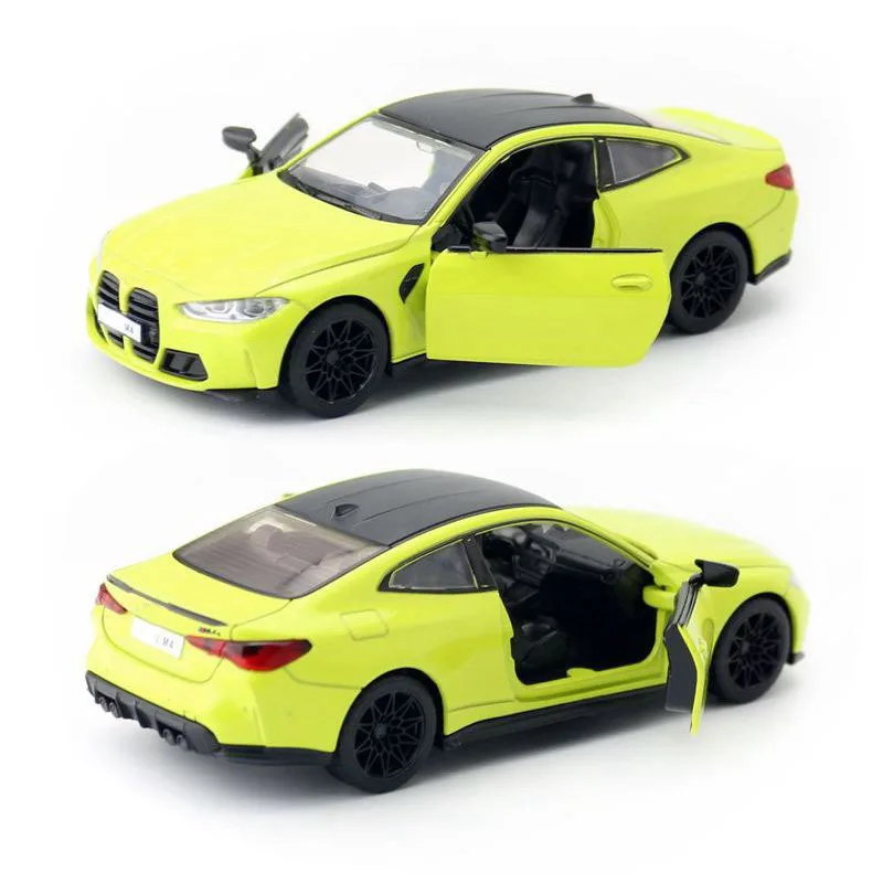 1:32 Scale M4 G82 Car Models Alloy Diecast Toys Vehicles Pull Back Function Simulation Sound Light Toy for Boys Best Gifts kid