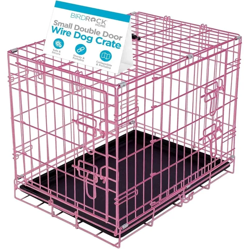 

Dog Crate for Dogs - Double Door Metal Steel Crate, Indoor Folding & Collapsible Cage, Secure & Durable, Portable Travel Kennel