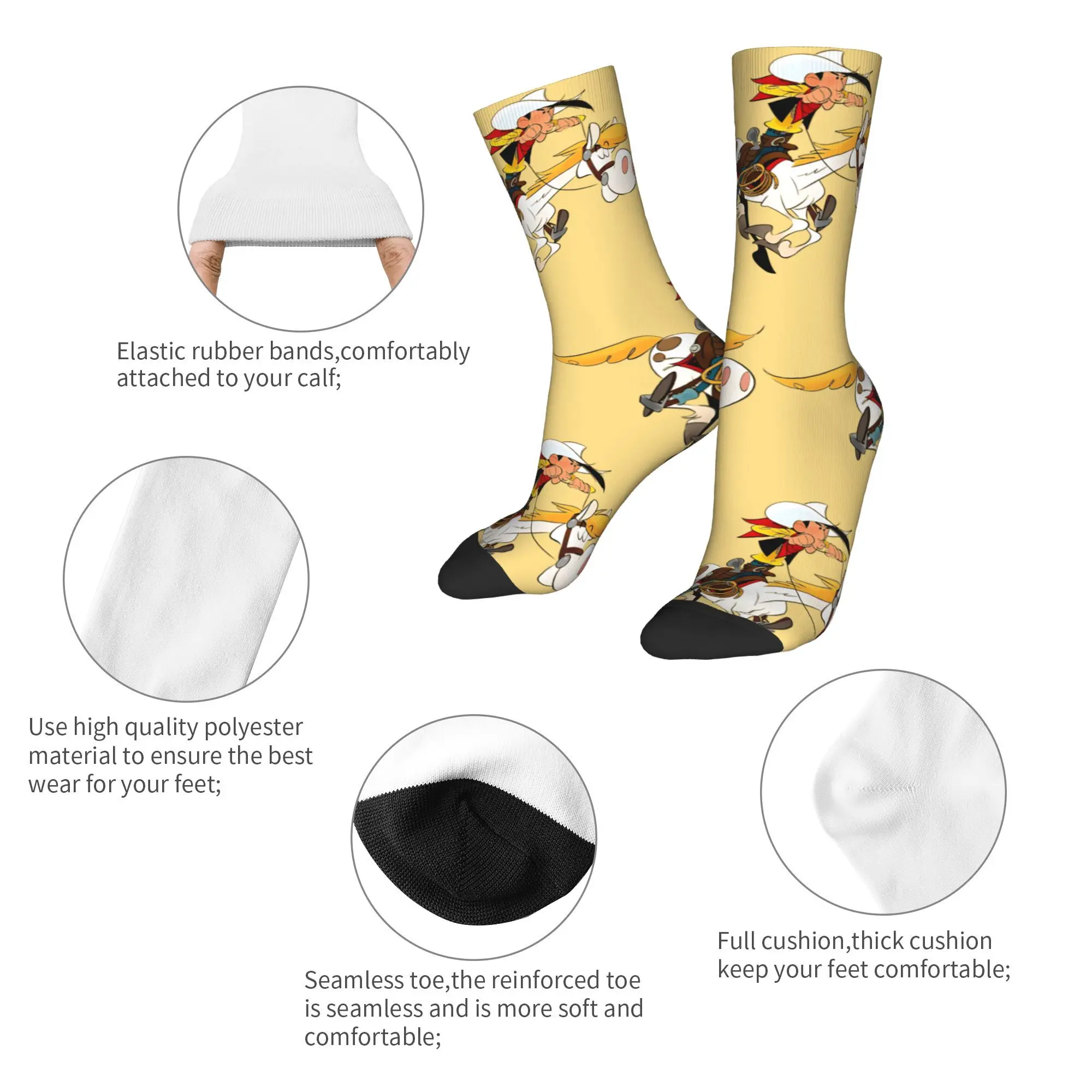 Lucky Luk  Socks  Anti Skid Stockings Men Soft Running Sports Socks Autumn Funny Graphic Socks