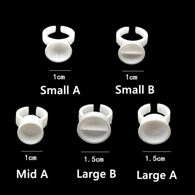 100 pz S/M/L anelli usa e getta tazze porta colla per ciglia colla ciglia finte anello contenitore colla per ciglia anello di plastica tazza trucco