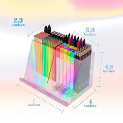 Pen Pencil Holder Rainbow Cosmetic Organizer Organizer Case Portable Durable Cosmetic Storage Box for Bedroom Office Dresser