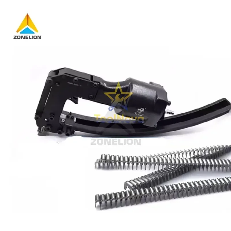 2026hotsale* Pneumatic Mattress Making Machines Stainless Steel Clinching Tool with Roll Steel Clips Nailer Air Stapler
