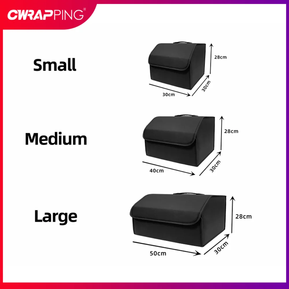 Auto Trunk Storage Boxes Multi-Size Car Trunk Organizer Box Large Capacity Stowing Tidying PU Leather Folding Cars Storage Bags