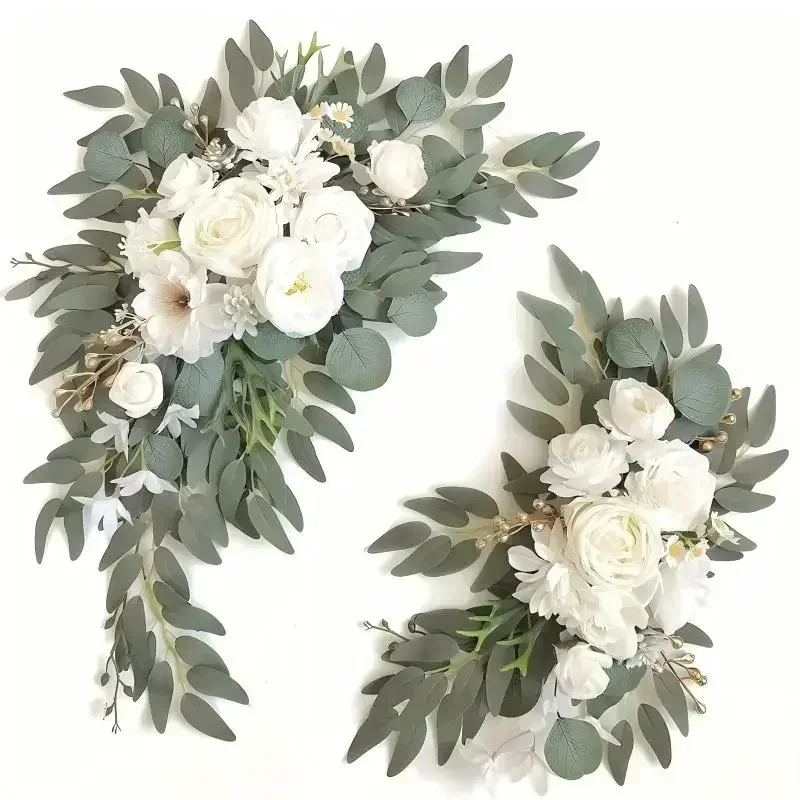 Romantic White Artificial Wedding Flowers Artificial Arch Flowers Artificial Wedding Arch Flowers Kit Wedding Welcome Sign Decor