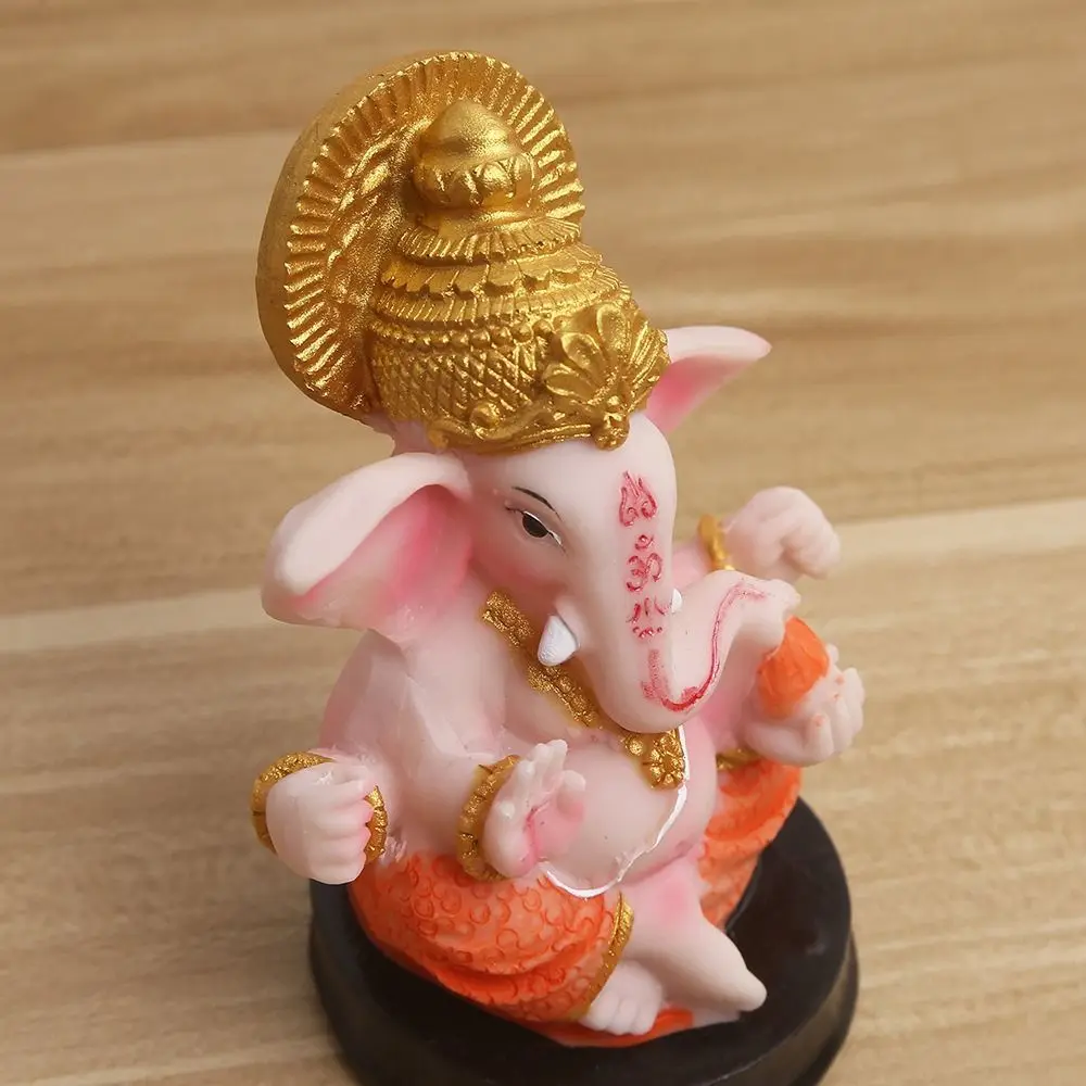 Elegant Resin Crafts Elephant God Sculpture Small Unique Ganesha Statue Decorative Car Elephant Statue Garden