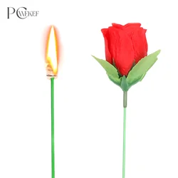 Professional Magician Bar Illusion Props Torch To Rose Flower Fire Magic Trick Flame Appearing Flower