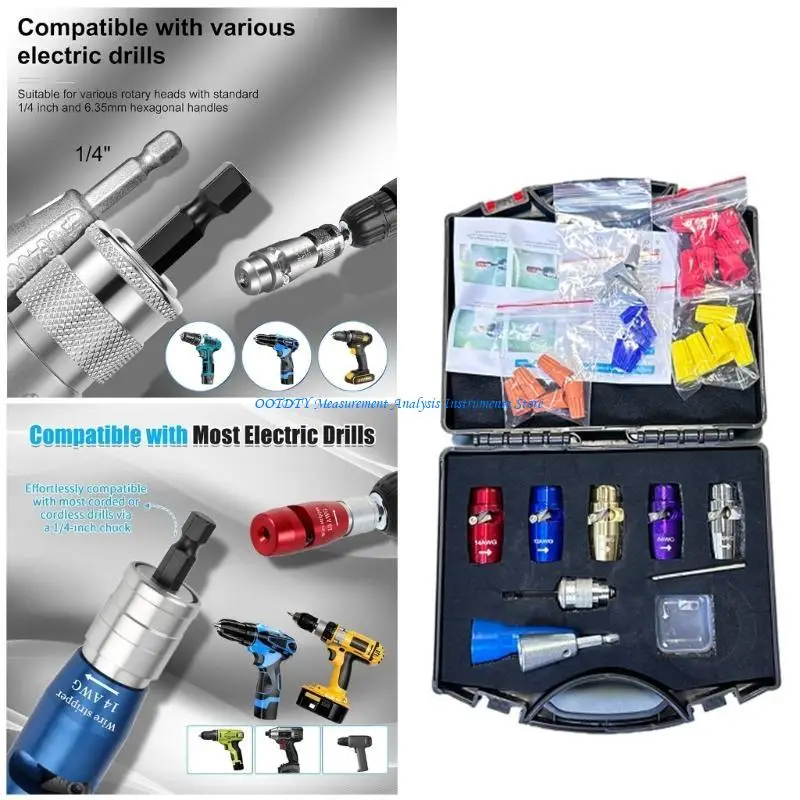 

367D Electric Wire Stripper Tool Set for Drill, Cable Peeling Twisting and Stripping