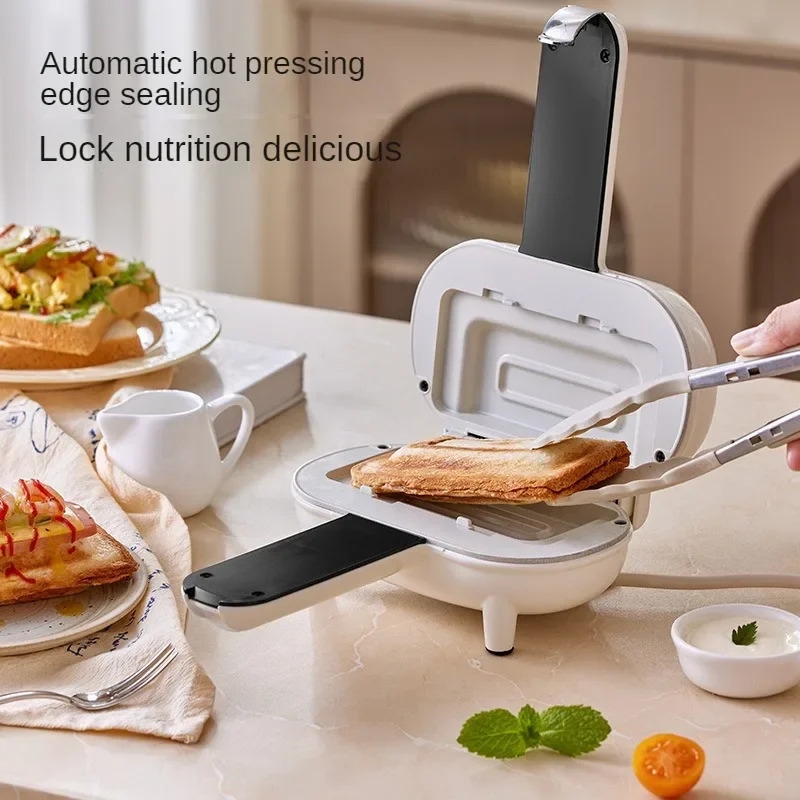 220V Hot Dog Sandwich Makers Double Side Instant Heating Taco Burrito Machine Non-Stick Grill Spill-Proof Toast Edge Seal Clip