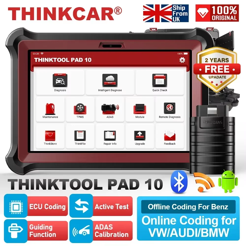 THINKTOOL PAD 10 OBD2 Automotive Scanner All System IMMO 34 Reset Bi-directional ECU Coding OBD 2 Car Diagnostic Tools