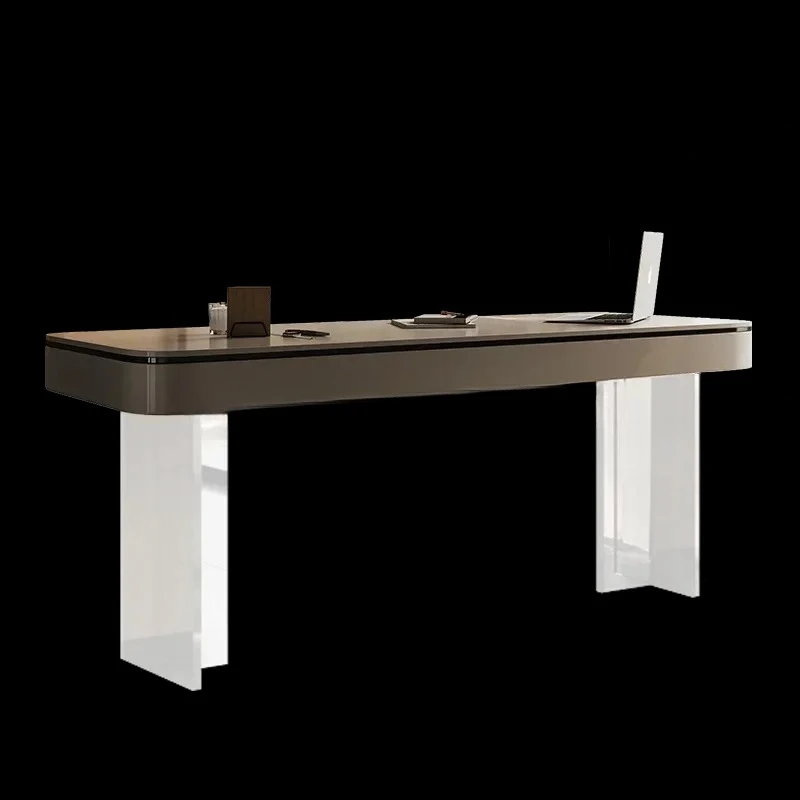 CZ-27  Floating Desk Solid Wood Writing Desk Study Modern Simple Long Rock Slab Desk
