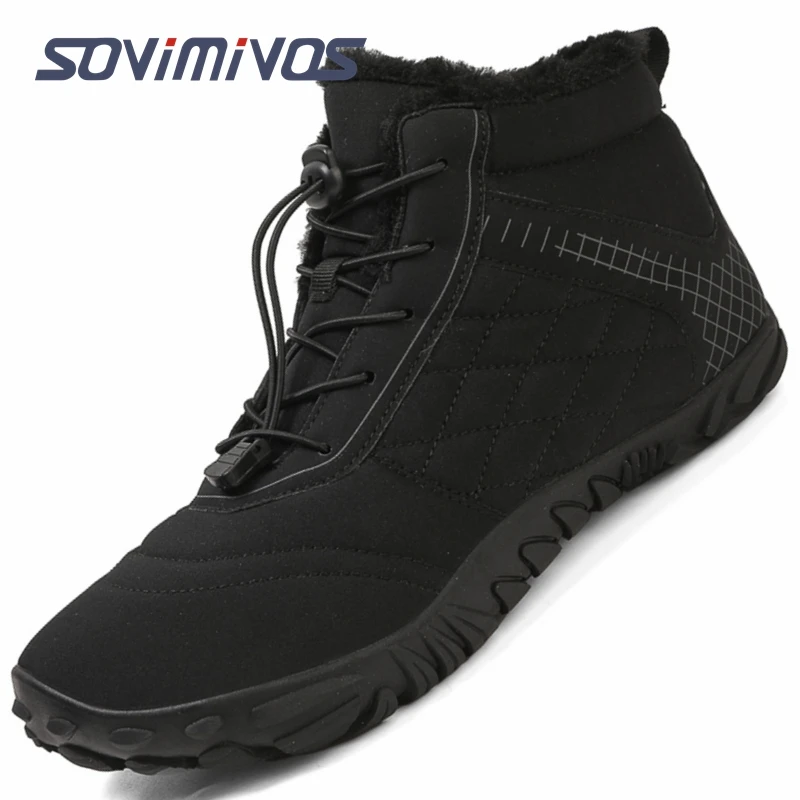 Men Snow Boots for Women Winter Boot with Comfortable Warm Fur Lined Ankle Booties Outdoor Slip on Waterproof Short Boots