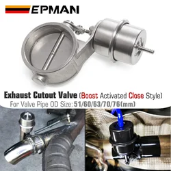 EPMAN 새로운 부스트 활성화 배기 컷아웃/덤프, 폐쇄 스타일 압력: BMW e90 용, 51mm, 60mm, 63mm, 70mm, 76mm