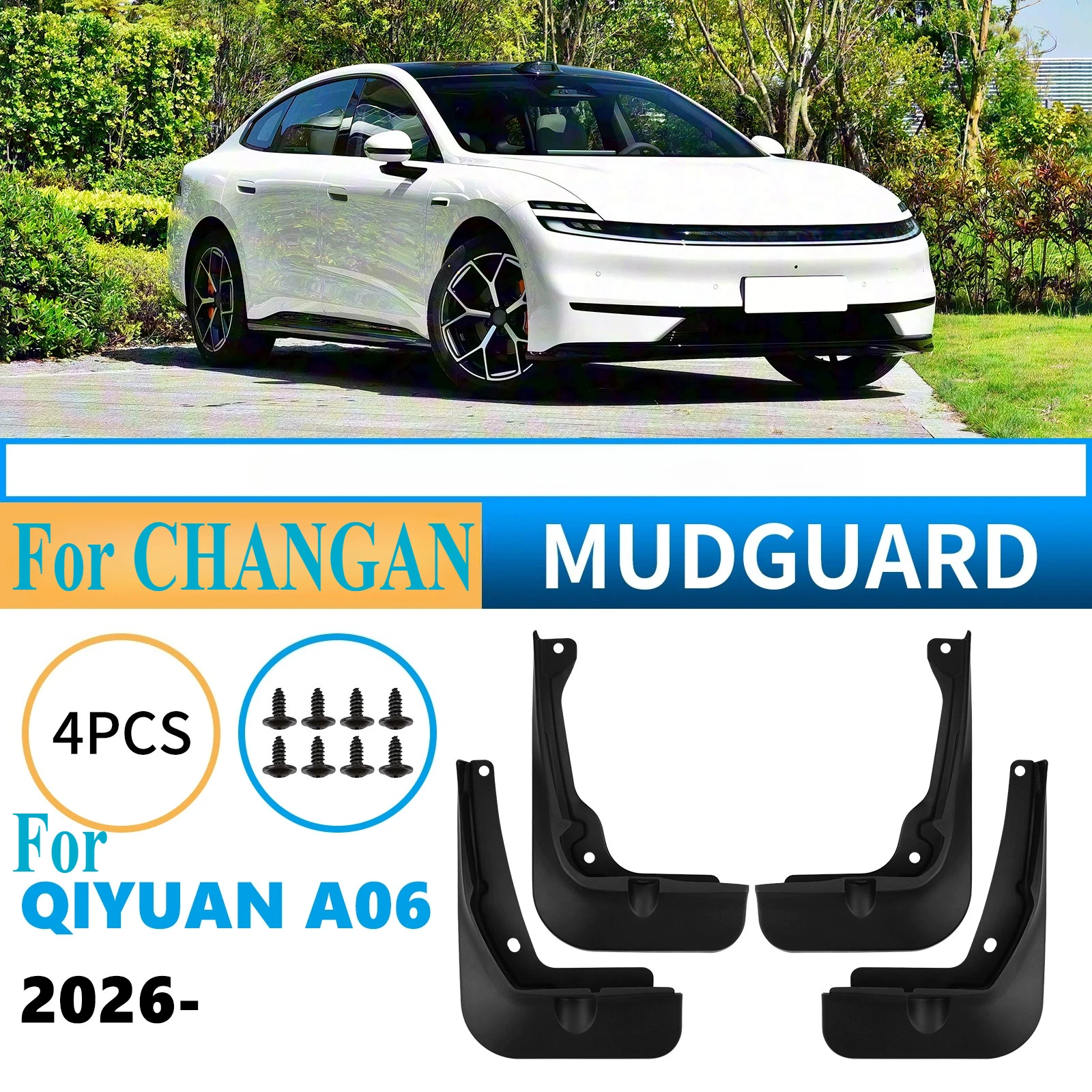 

For Changan Qiyuan A06 2026 Mud Flaps - Custom Fit Car Mudguards Fender Protector Auto Exterior Modification Accessories