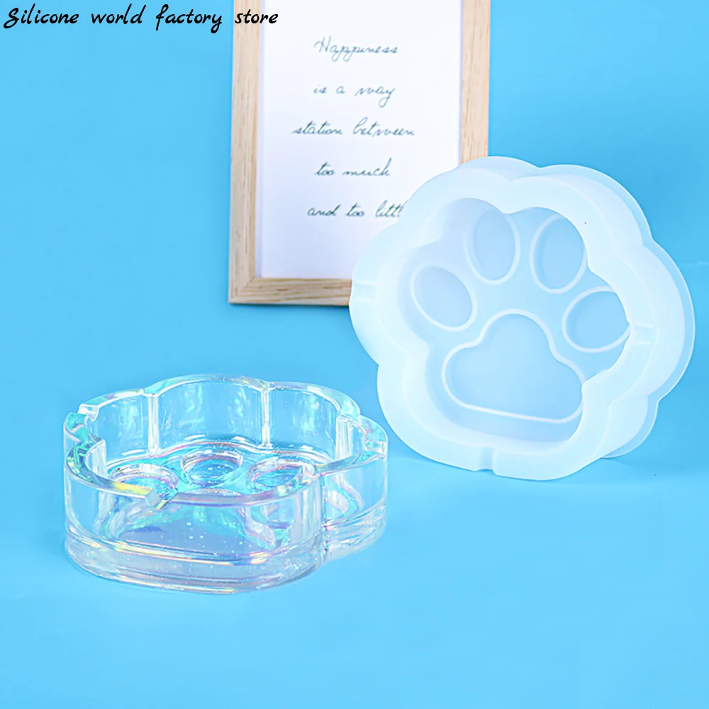 Silicone world DIY Epoxy Mold Cat Claw Ashtray Silicone Mold Crystal Epoxy Resin Mold DIY Crafts Making Tools Mirror Jewelry