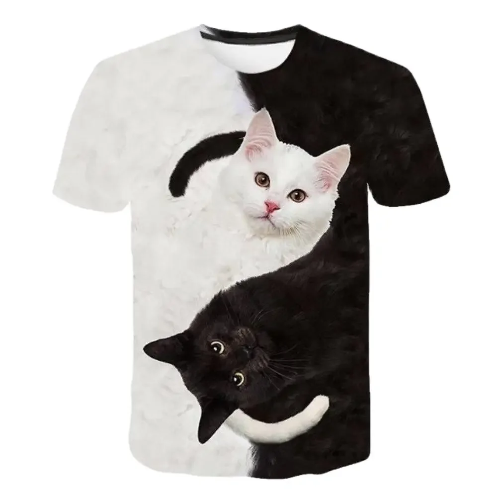 2022 New Fashion Cat Animal Cool T-Shirt Men\'s/Women 3D T-Shirt Print Short Sleeve Summer Hip Hop Menswear