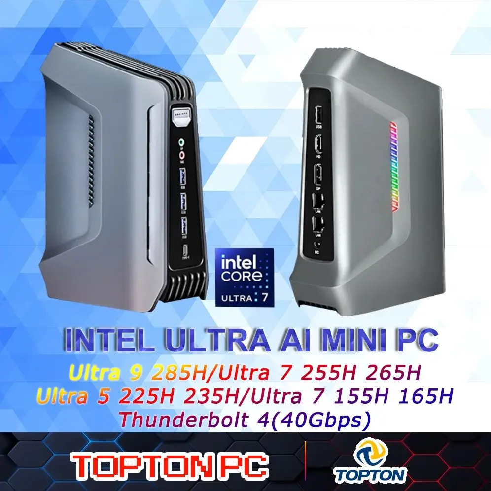 Мини-ПК AI Performance Intel Core Ultra 9 285H (до 5,4 ГГц) 7 255H Thunderbolt 4/HDMI/DP Микронастольный компьютер для работы/игр