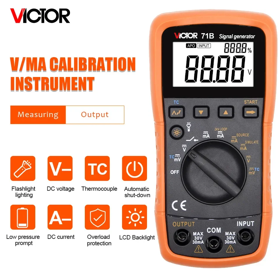 VICTOR Multi-function Calibration 71B/71A 4-20mA Signal Generator DDS Multi-function Calibration Current Voltage Signal Pressure