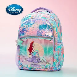 Disney Girl Schoolbag Mermaid Ariel Shell Children Stationery Backpack Student Large Capacity Backpack Birthday Gift