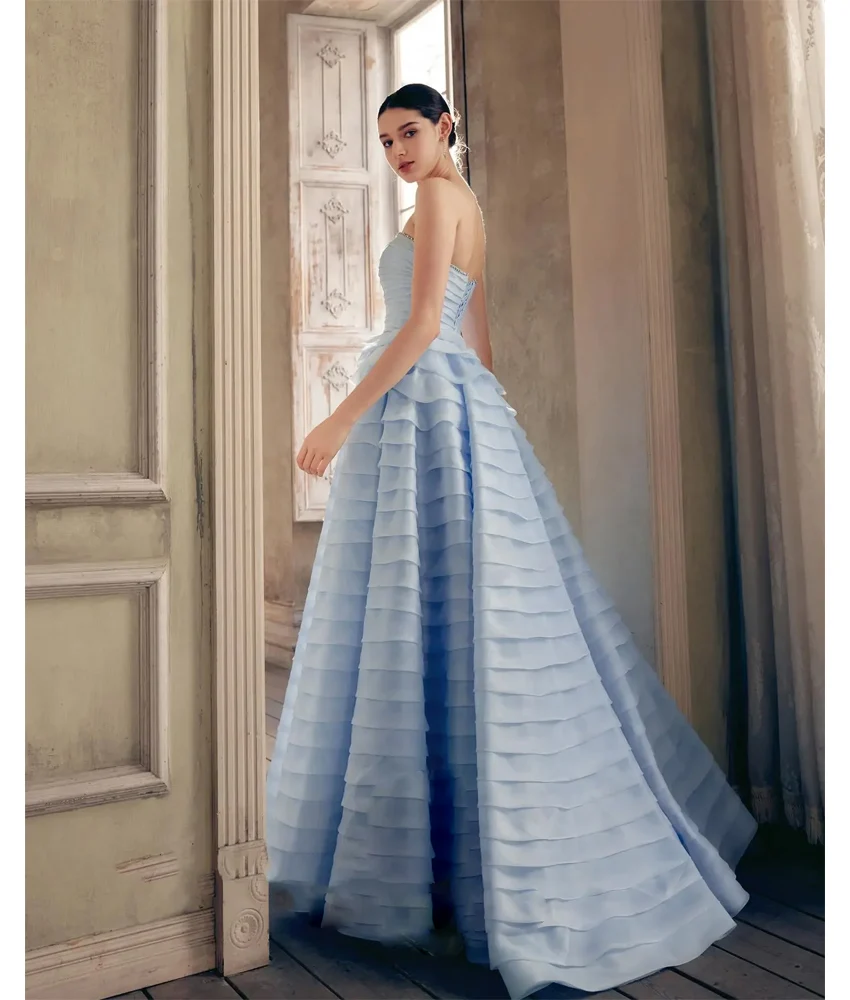 Vestido de noche de cristal con gradas, Jersey personalizado de alta calidad, corte en A, sin mangas, hasta el suelo, vestidos de graduación