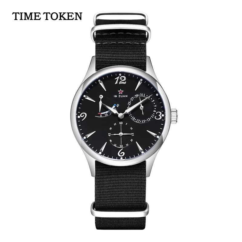 TIME TOKEN 40mm Men's Mechanical Watch 1963 Pilot Style with Seagull ST1780 Movement Air Force Aviation Sapphire Crystal