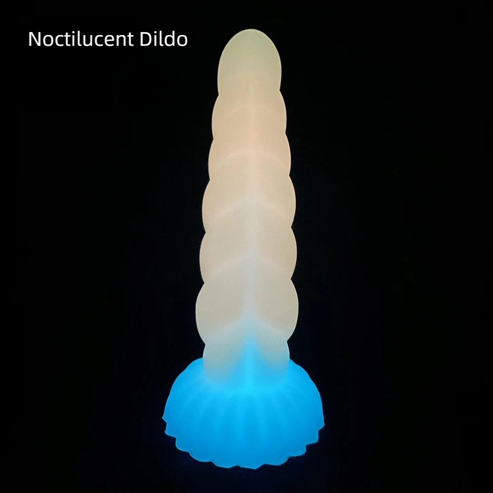 Consolador fluorescente suave para mujer, masturbador femenino, pene realista, ventosa, juguetes anales, juguetes sexys para adultos, Sex Shop