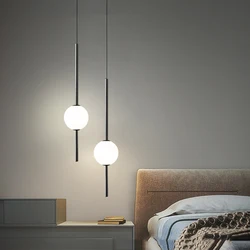 Nordic Simple Glass Ball Pendant Lights Black/Gold Dining Room Bedroom Decor Hanging Lamp Restaurant Bar Suspension Chandeliers