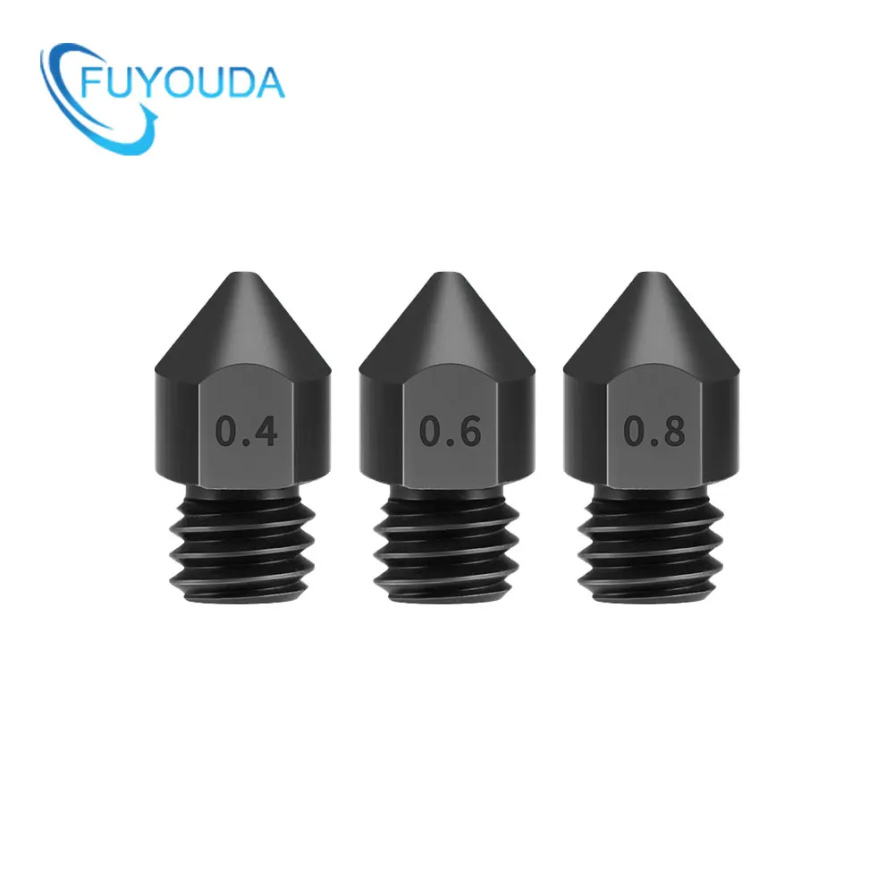 

5pcs MK8 Hardened Steel Nozzle 0.2 0.4 0.6 0.8 High Flow 1.75mm Super Durable 3D Printer Parts for CR10 Ender3 Mk8 Clone Nozzle